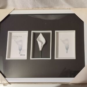White Shadow Box Frame with Calla Lily Design